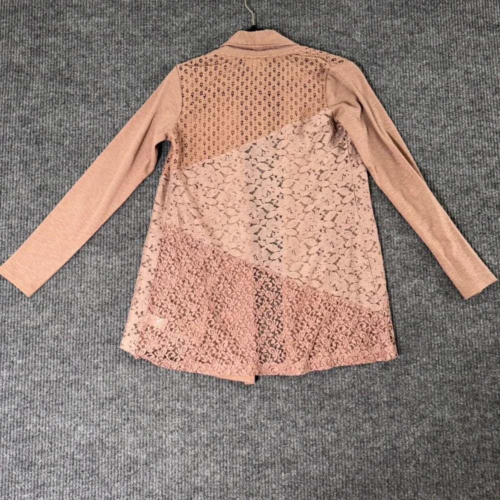 Logo Lavish Womens XS Pink Lace Cardigan Boho Fairy Grunge Whimsy‎ Romantic Top